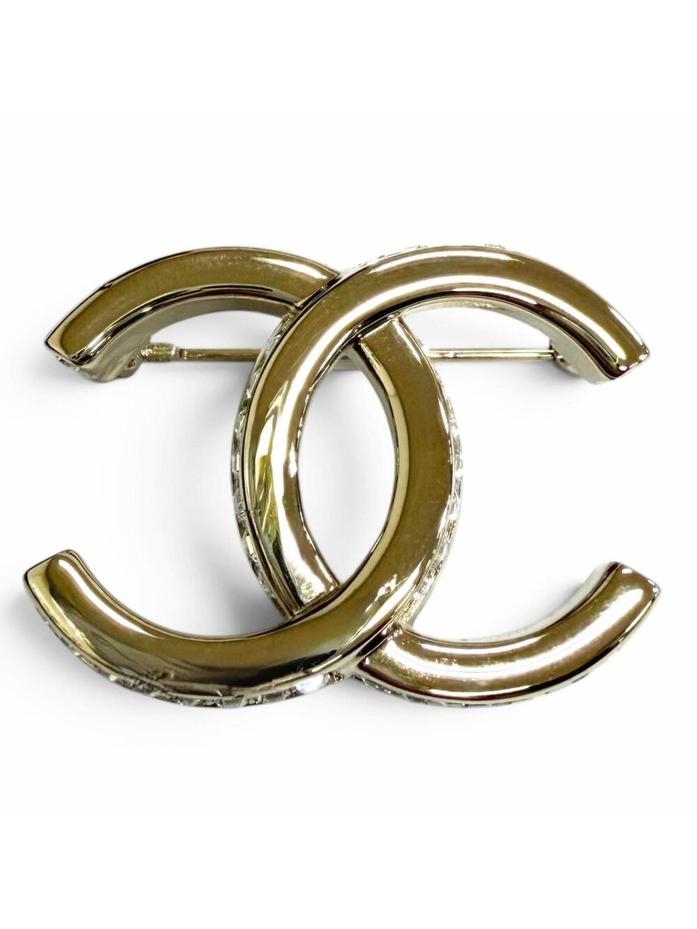 Chanel Cc Logo Brooch Gold-Tone Metal #371409C12B
